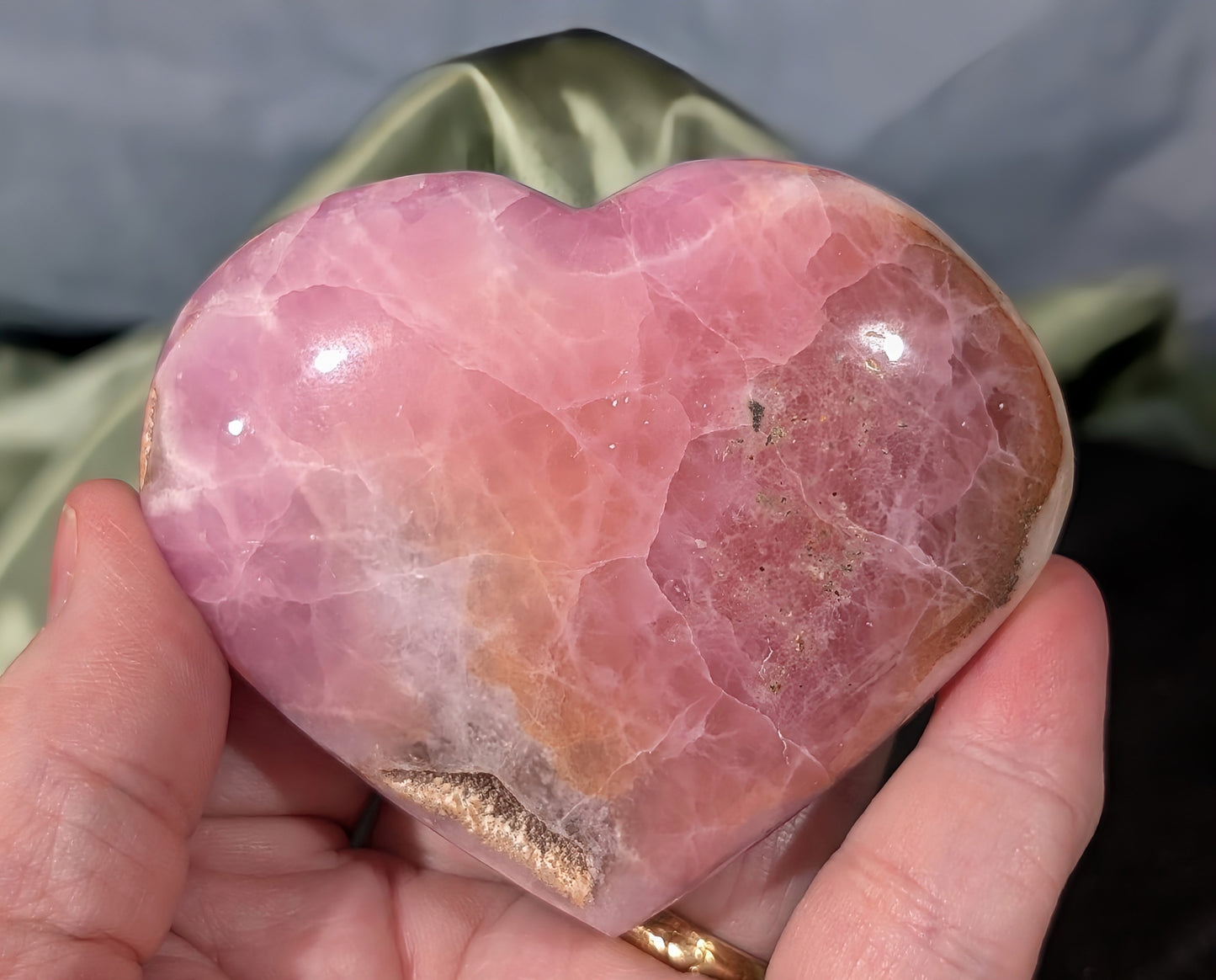 AAA Quality Pink Aragonite Heart