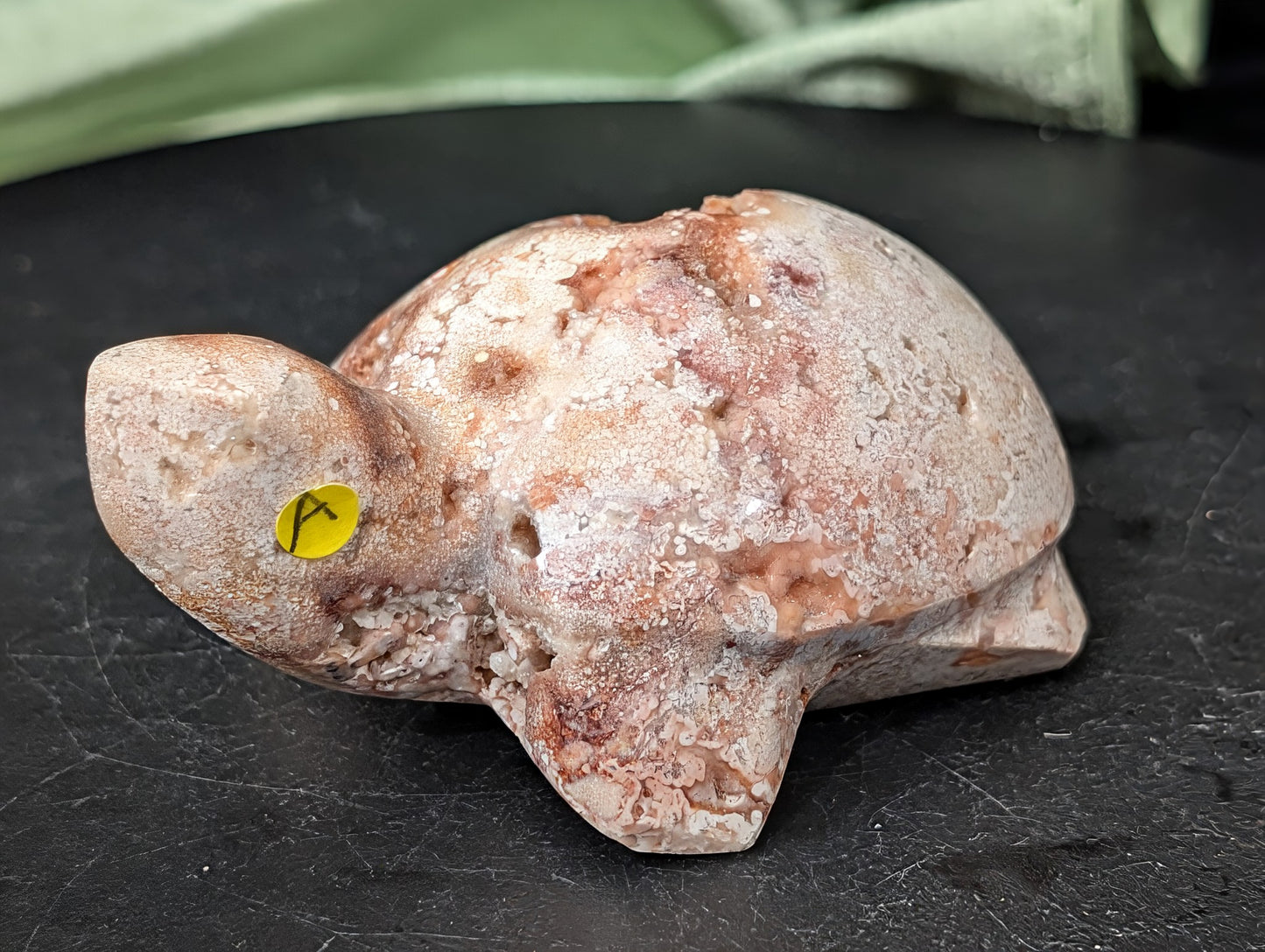 Pink Crazy Lace Agate Turtle Figurine