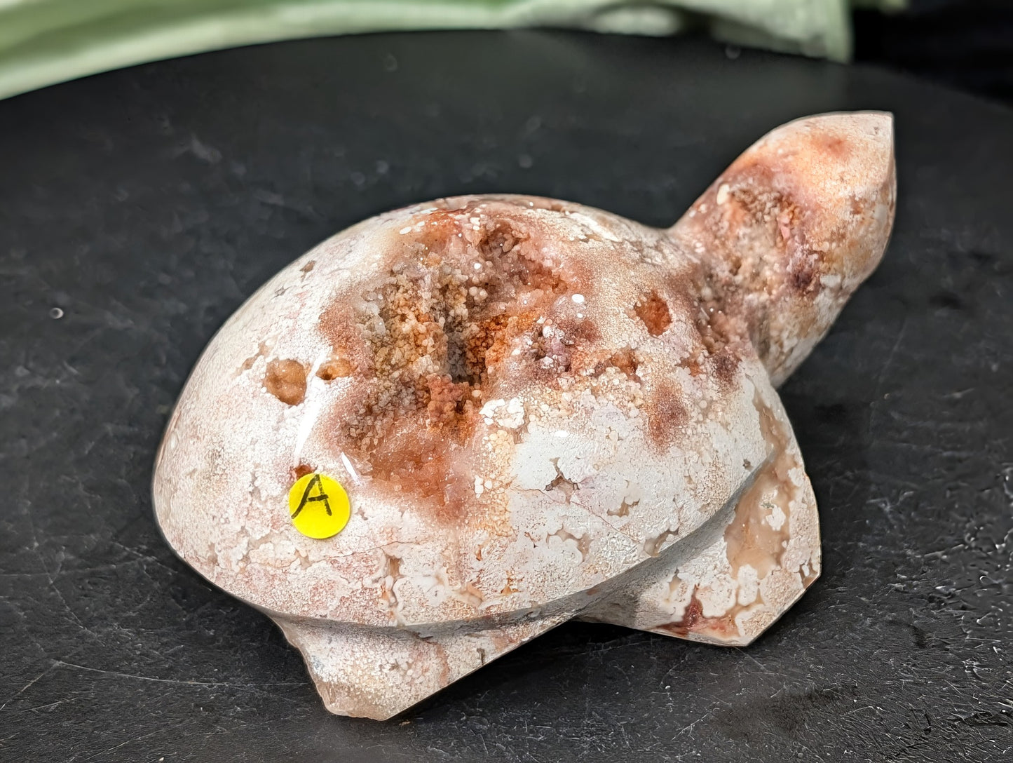 Pink Crazy Lace Agate Turtle Figurine