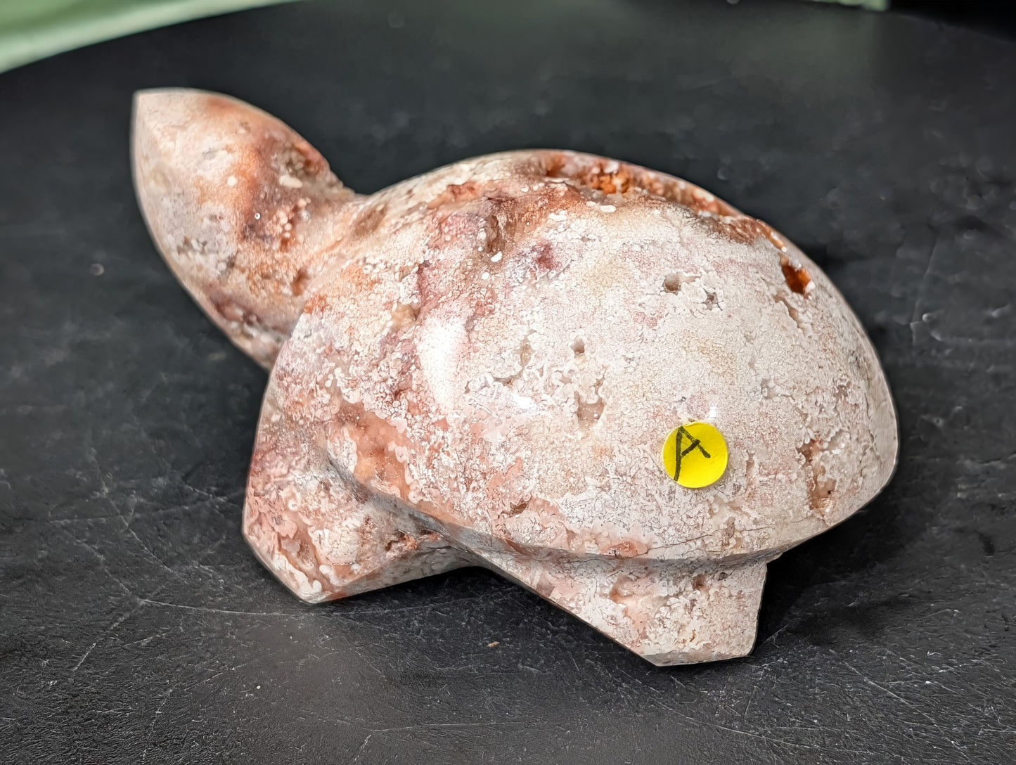 Pink Crazy Lace Agate Turtle Figurine