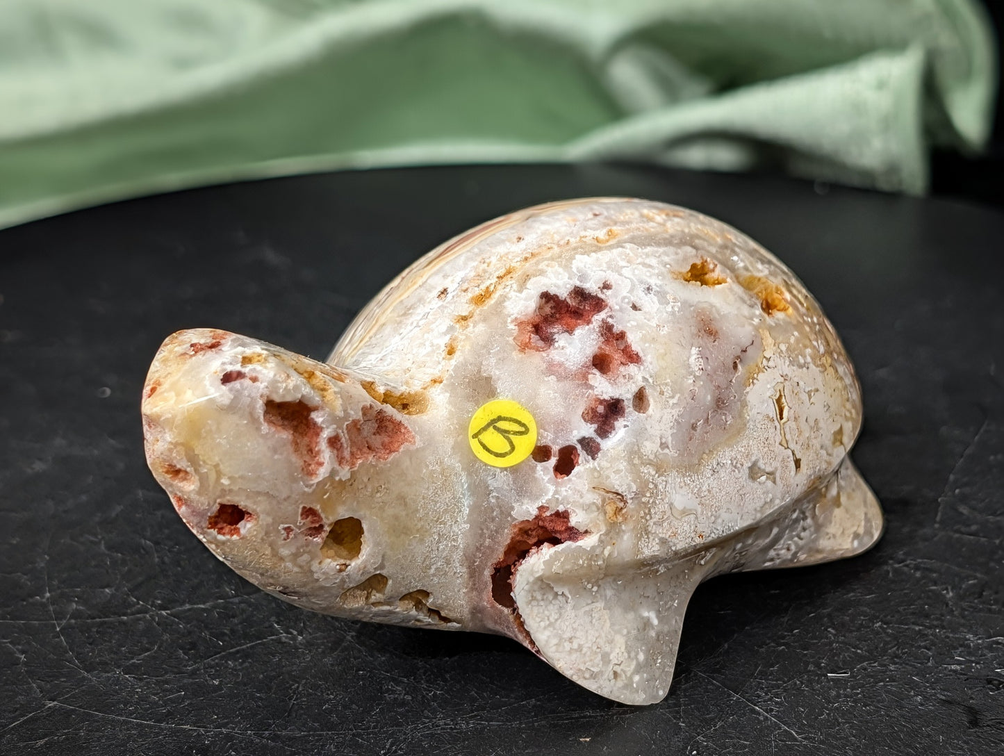 Pink Crazy Lace Agate Turtle Figurine