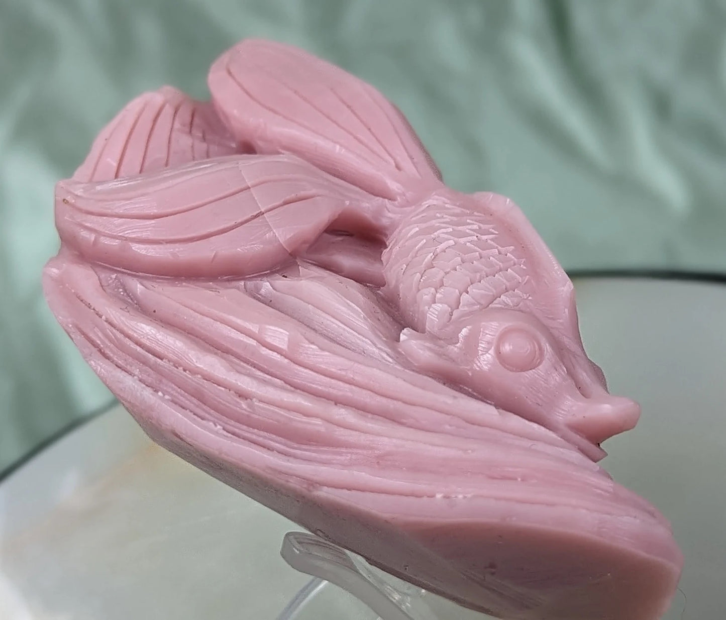 Pink Opal Goldfish Figurine