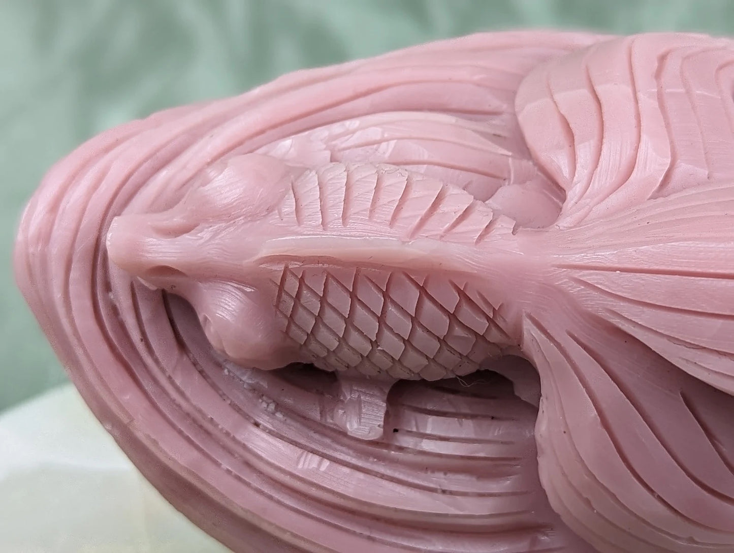 Pink Opal Goldfish Figurine