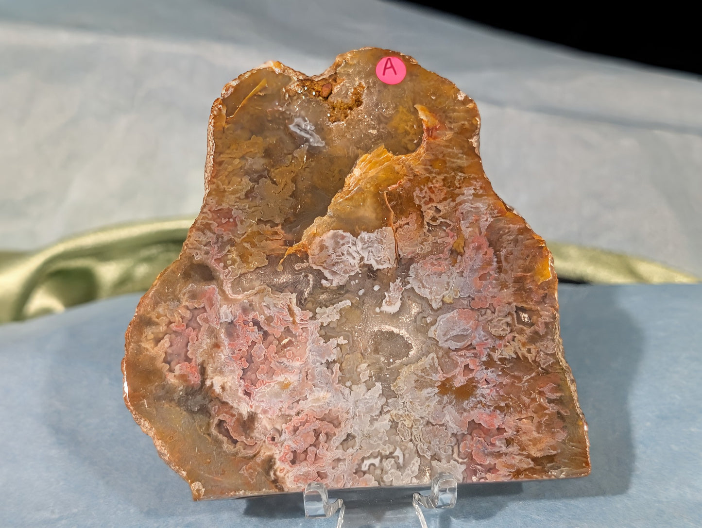 Polished Pink Moss Agate Slab