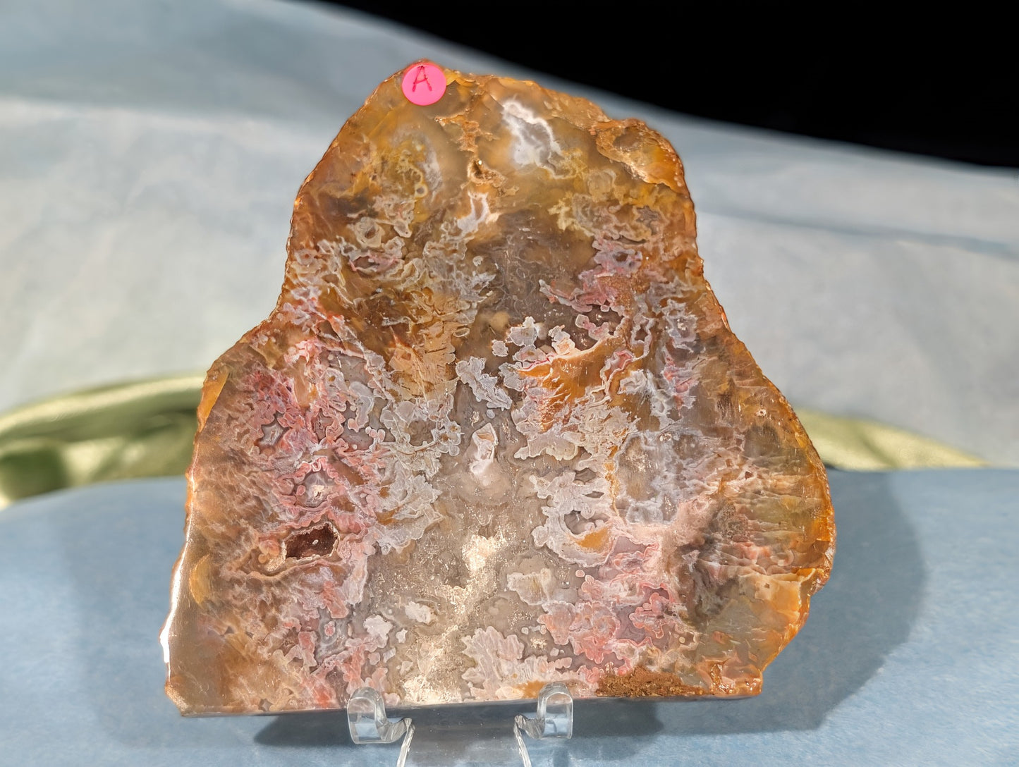 Polished Pink Moss Agate Slab