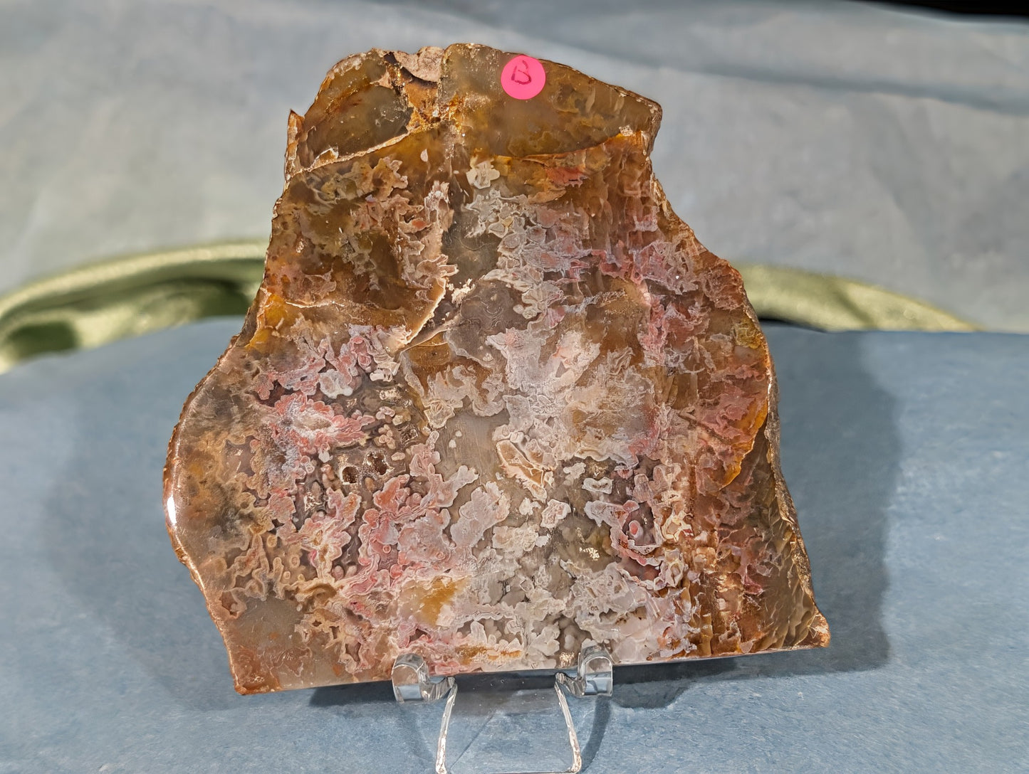 Polished Pink Moss Agate Slab