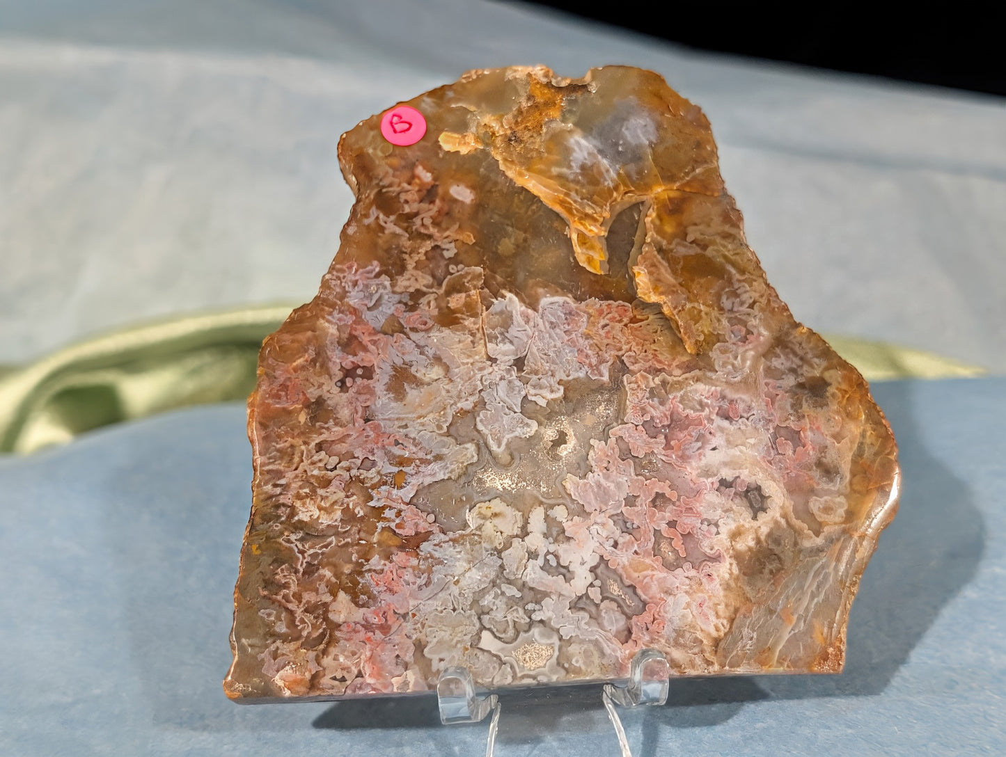 Polished Pink Moss Agate Slab