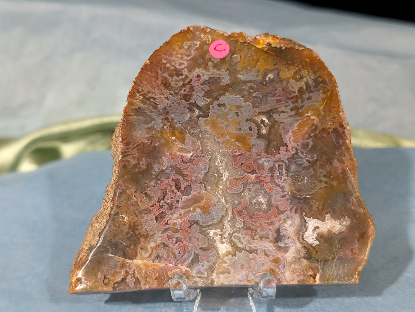 Polished Pink Moss Agate Slab