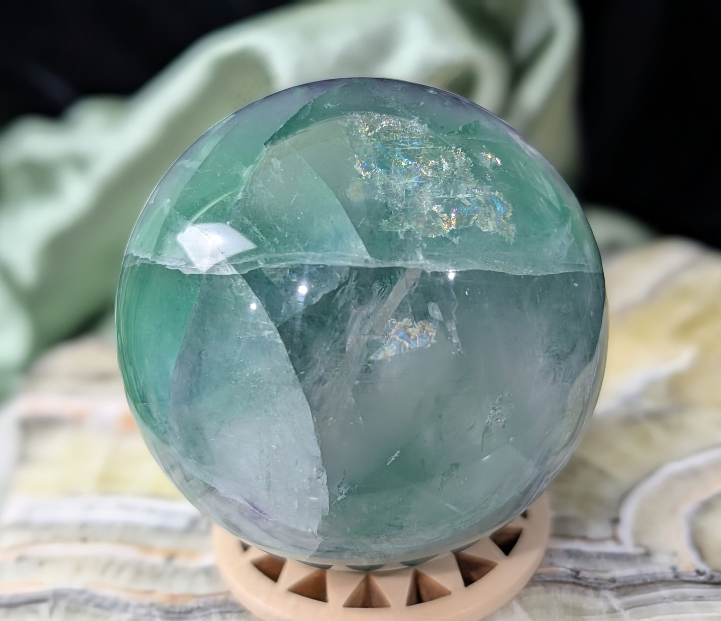 Rainbow Fluorite Sphere