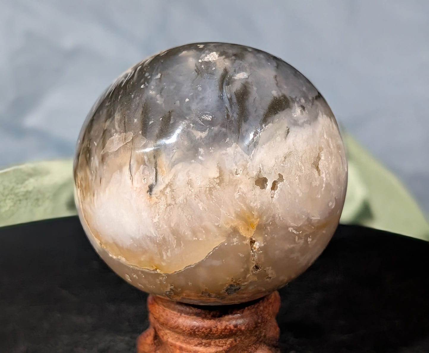 Rainbow Plume Agate Sphere
