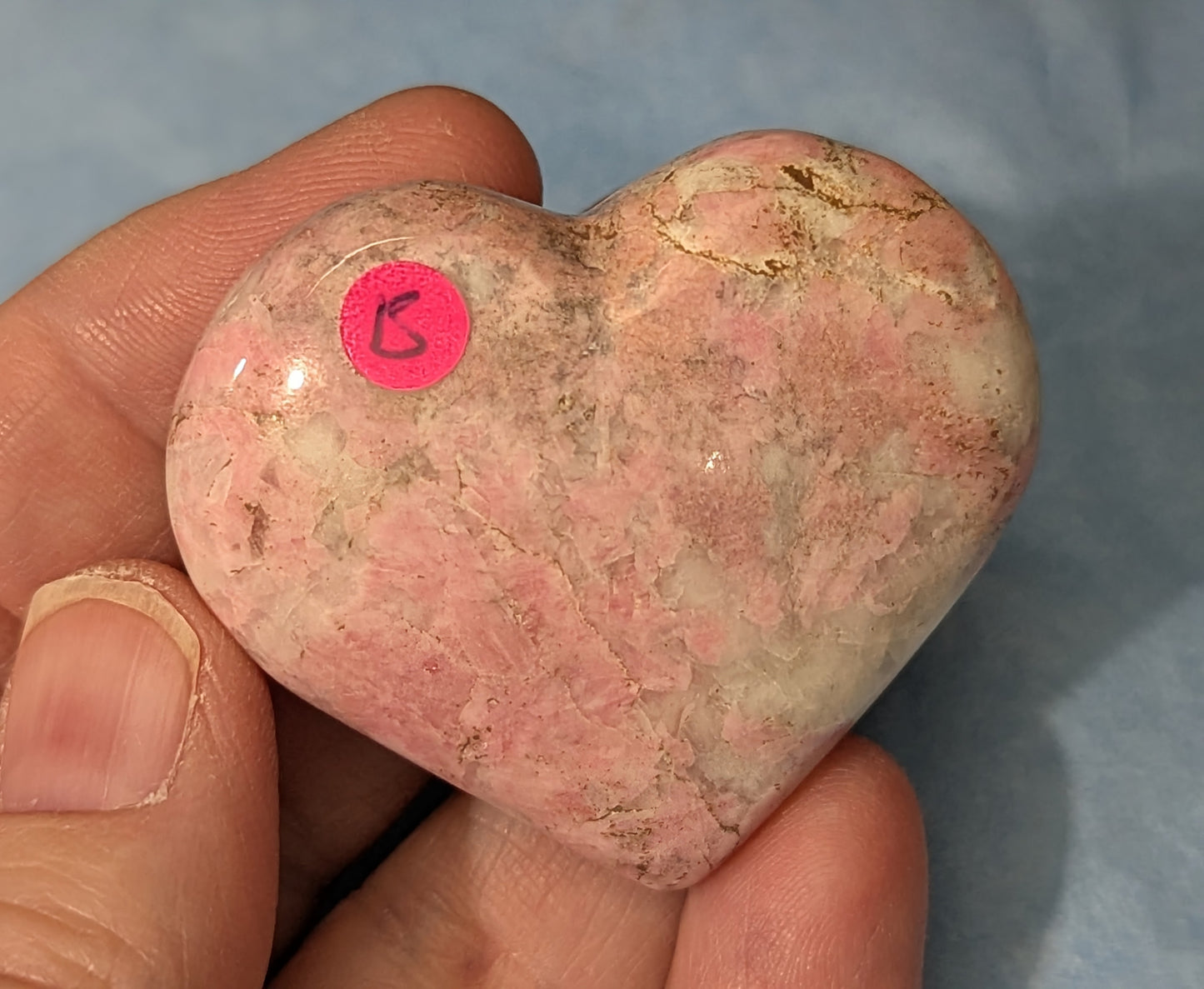 Rhodochrosite Heart
