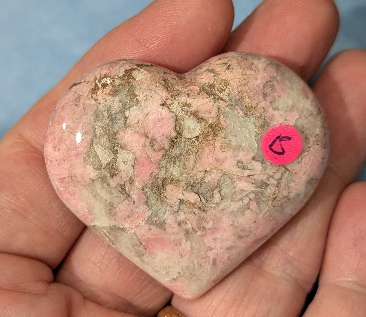 Rhodochrosite Heart
