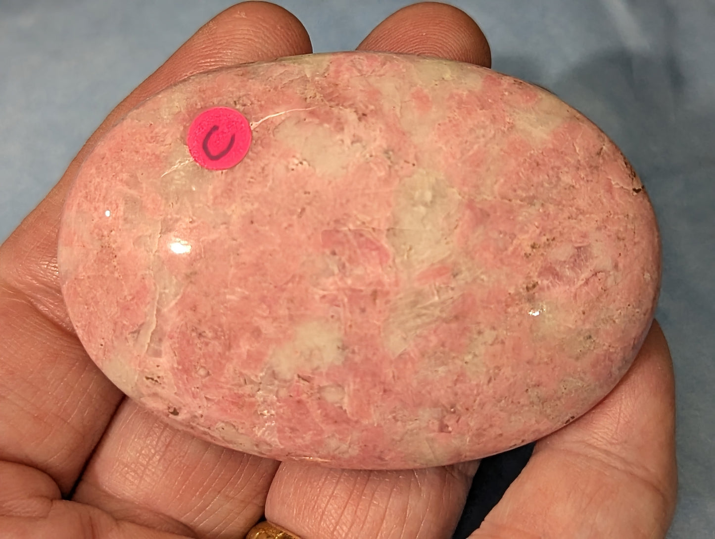 Rhodochrosite Palm Stone