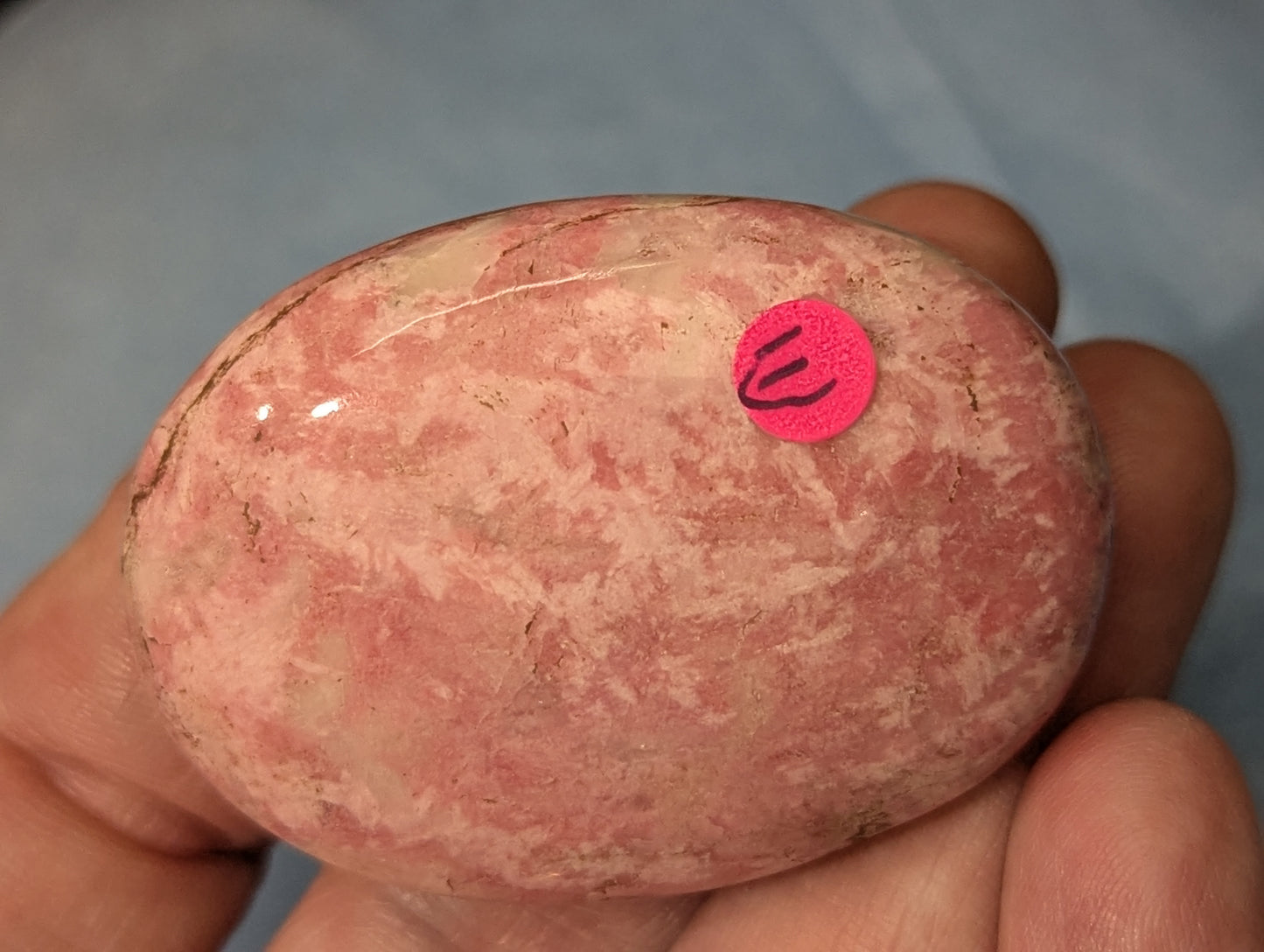 Rhodochrosite Palm Stone