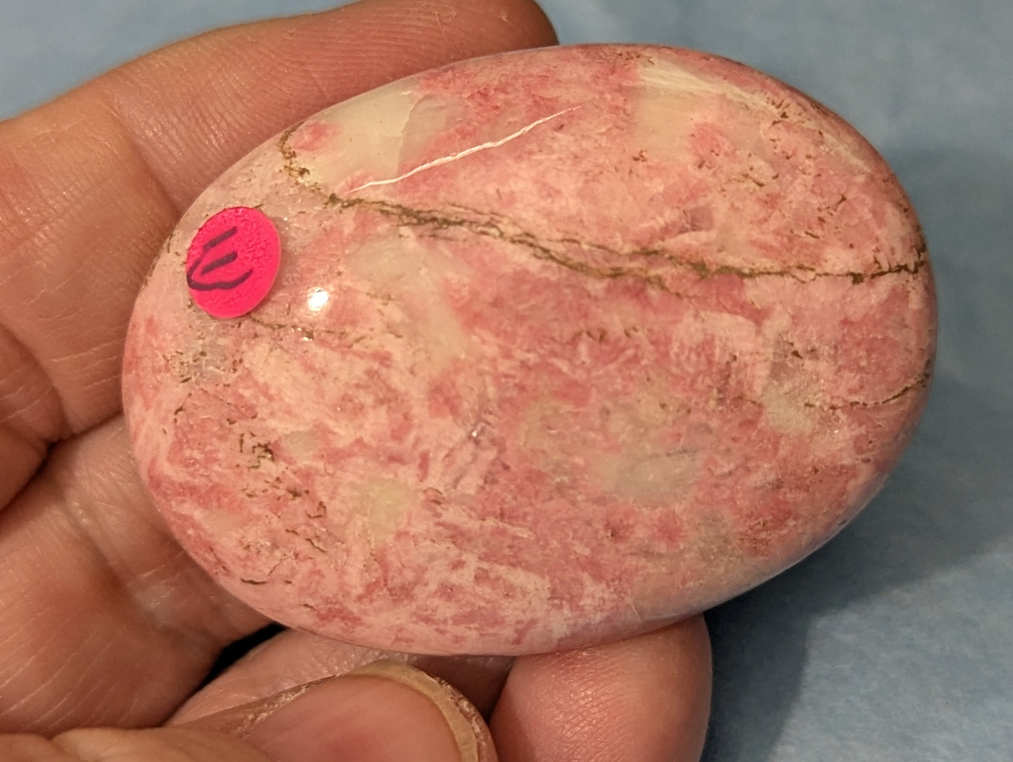 Rhodochrosite Palm Stone