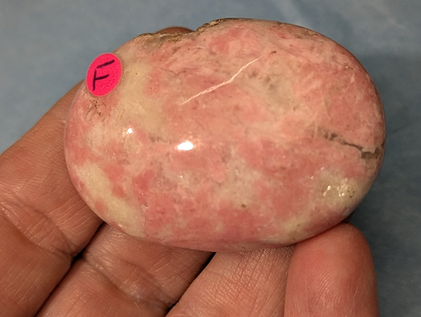 Rhodochrosite Palm Stone