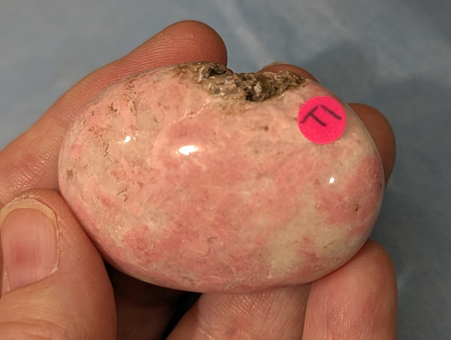 Rhodochrosite Palm Stone