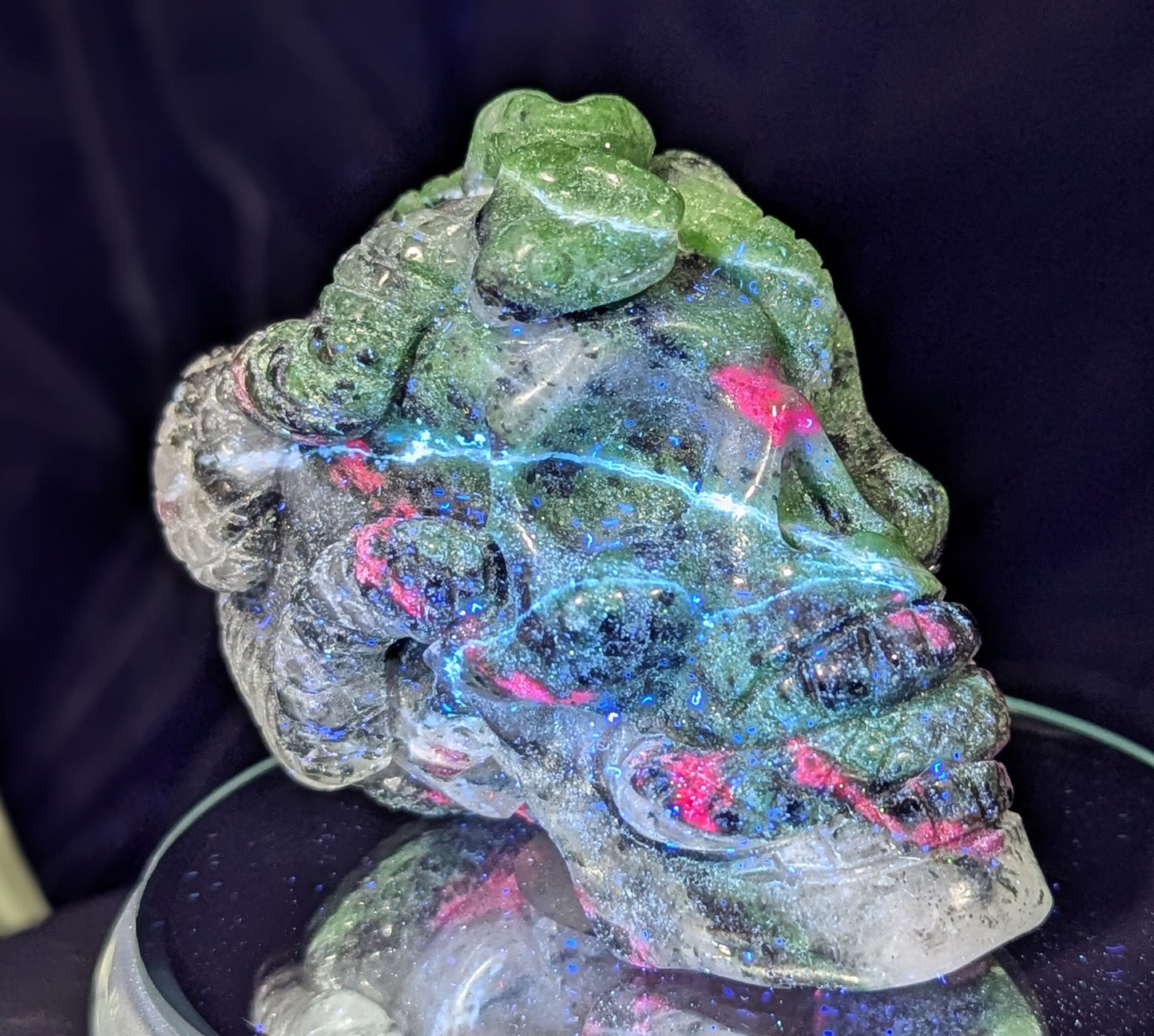 Ruby in Zoisite Skull Carving