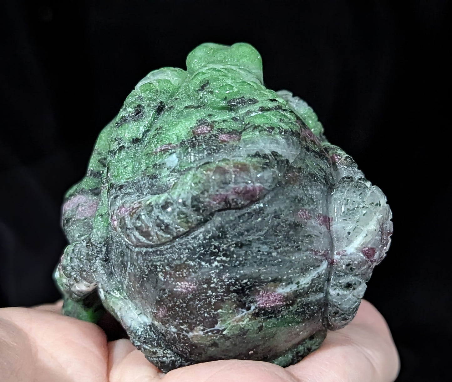 Ruby in Zoisite Skull Carving