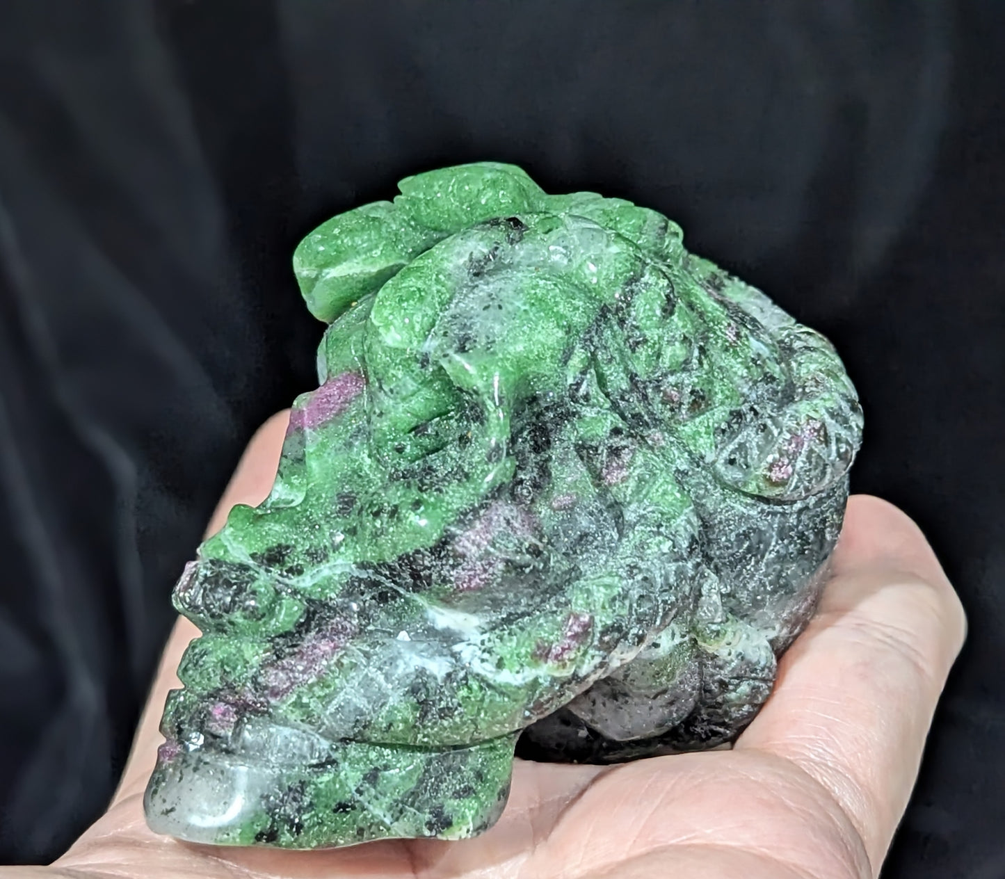 Ruby in Zoisite Skull Carving