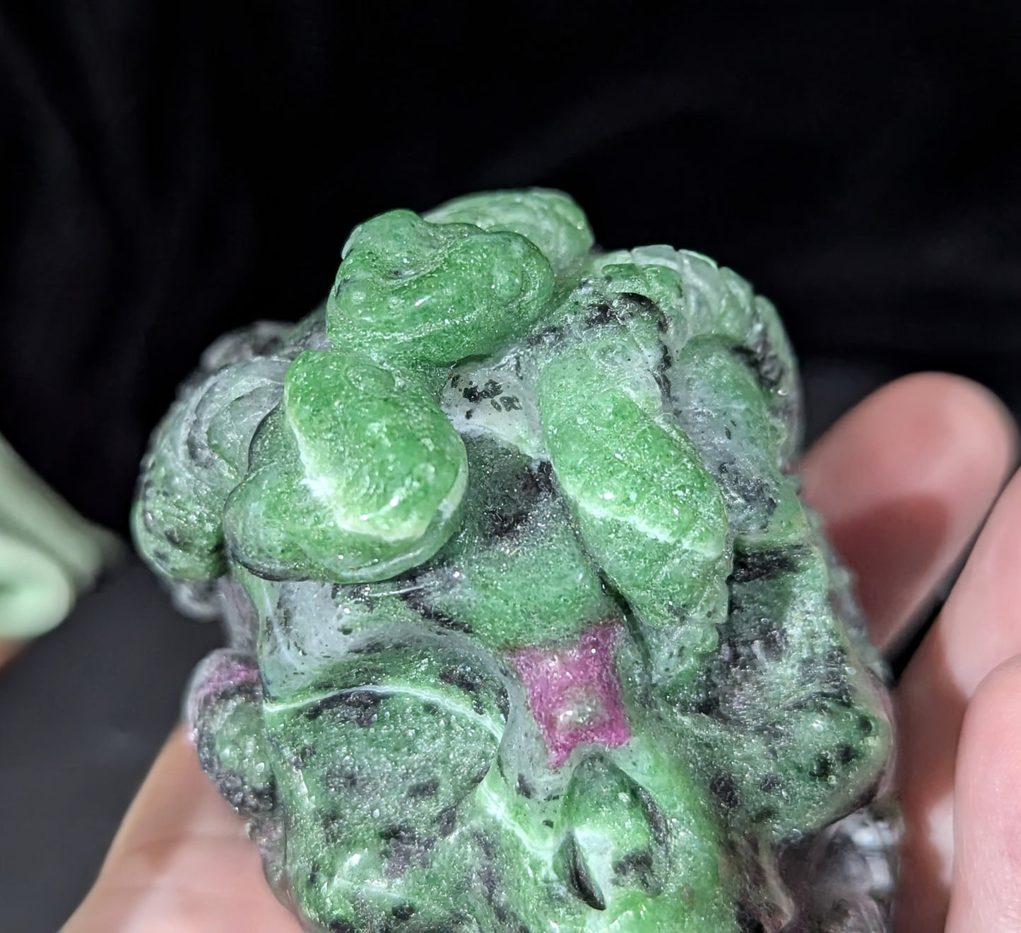 Ruby in Zoisite Skull Carving