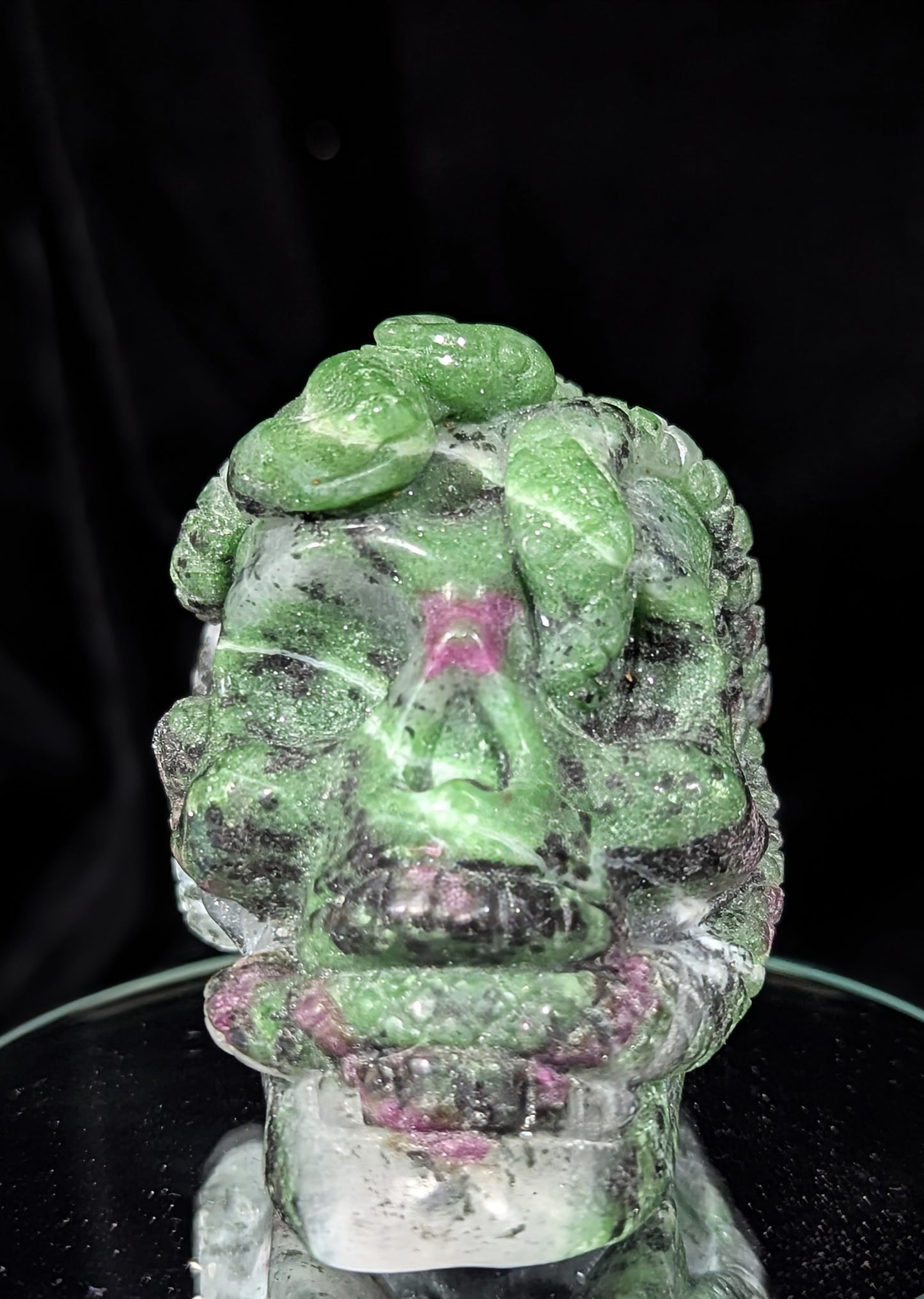 Ruby in Zoisite Skull Carving