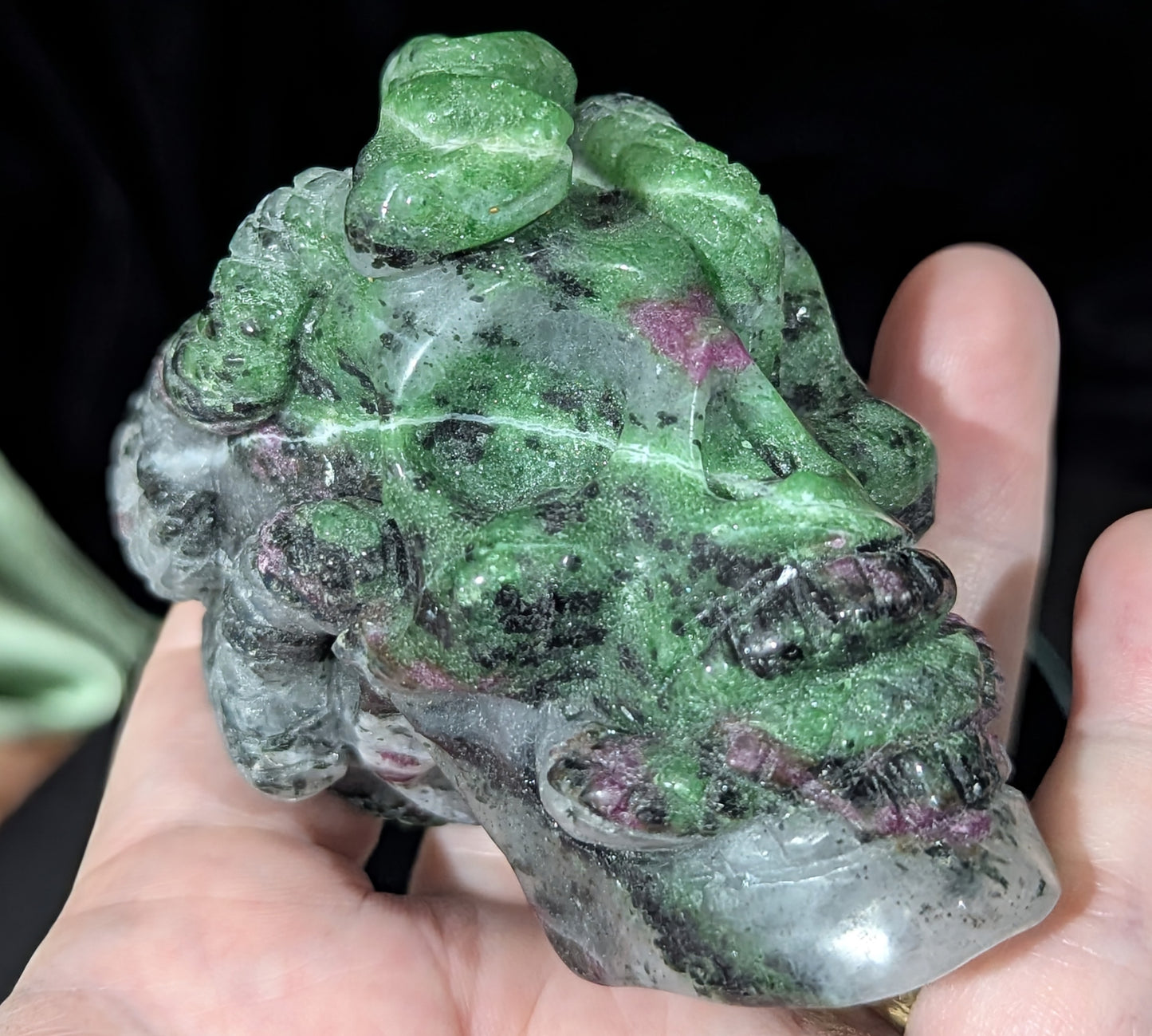 Ruby in Zoisite Skull Carving