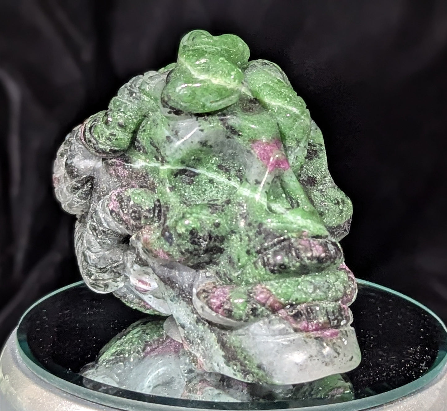 Ruby in Zoisite Skull Carving