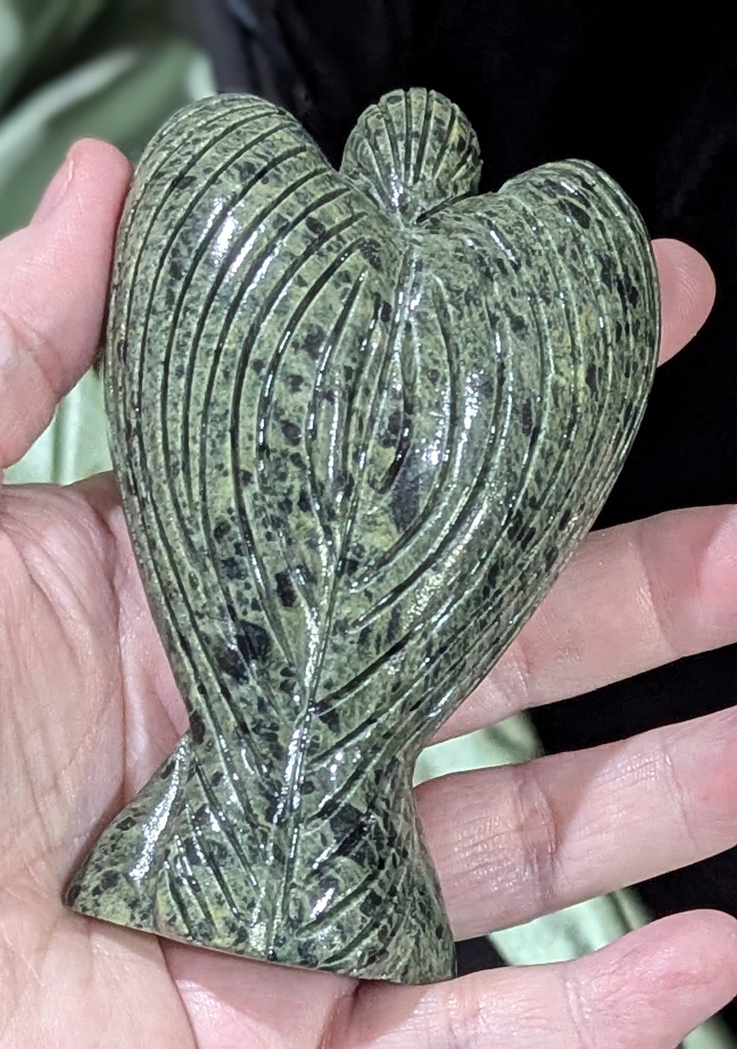 Serpentine Angel Figurine