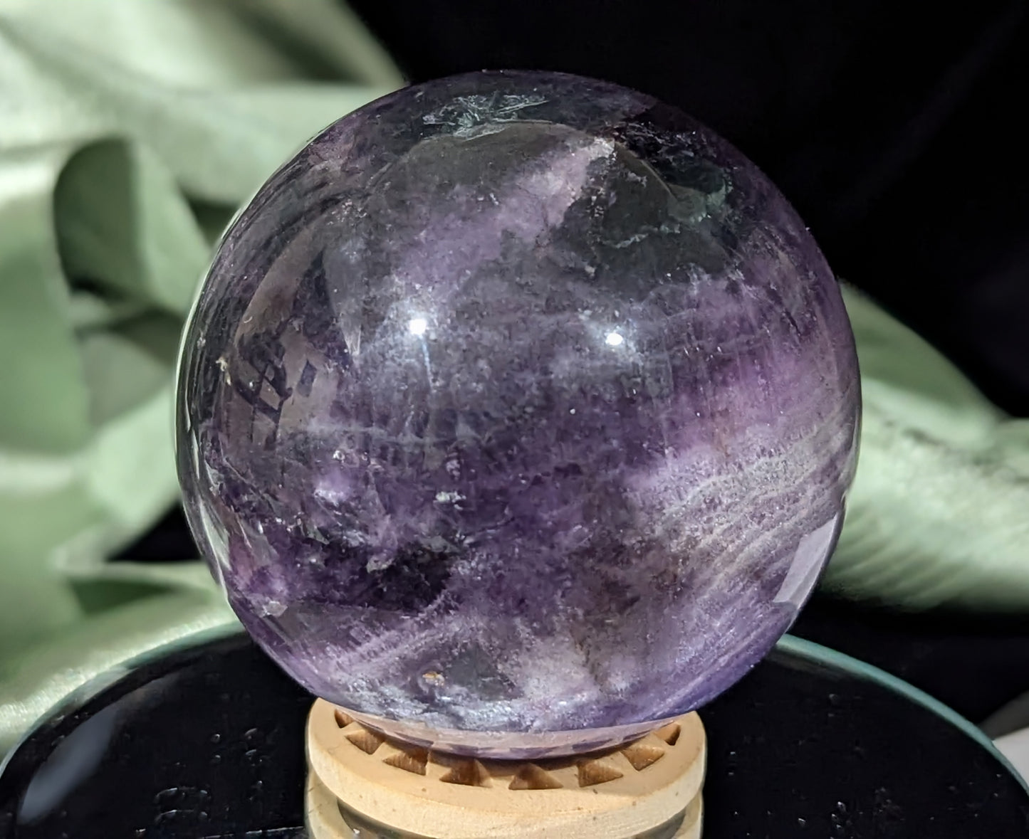 Silky Purple Fluorite Sphere
