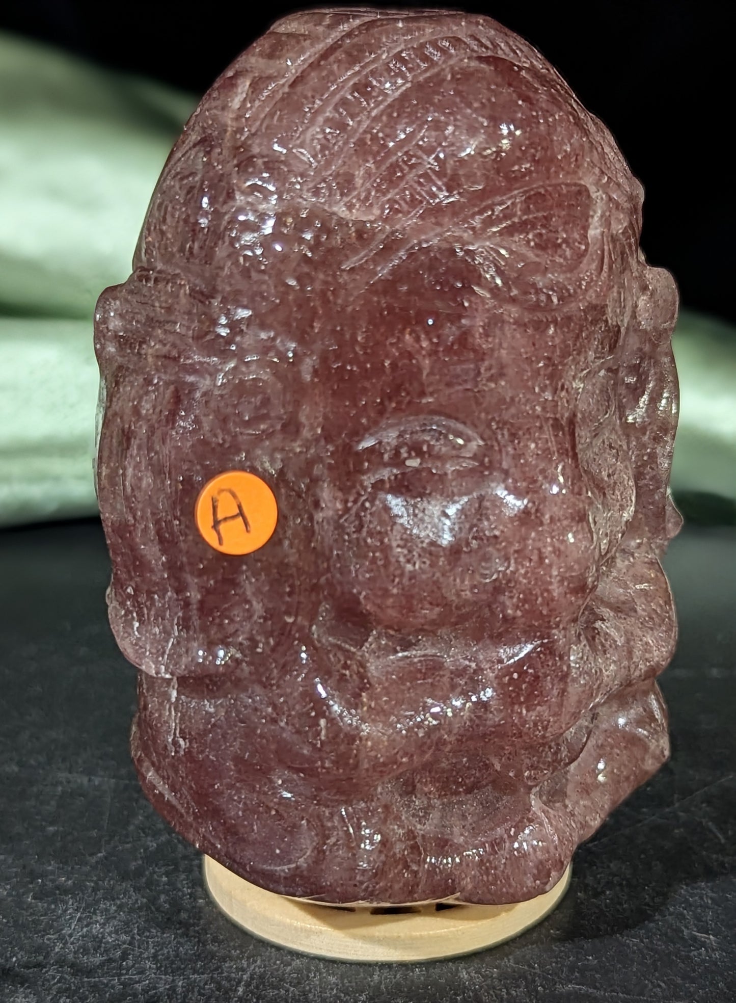 Strawberry Quartz Ganesha Figurine