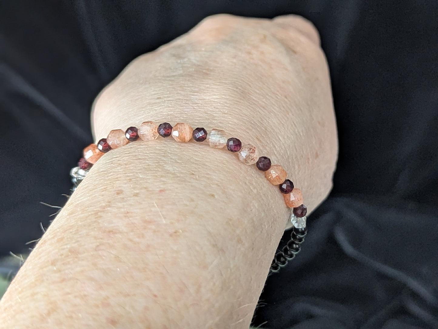 Sunstone and Garnet Bracelet