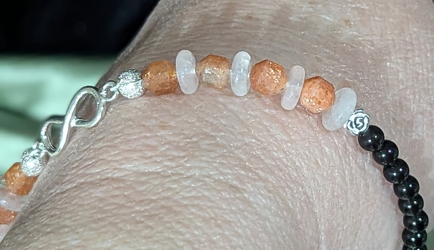 Sunstone and Rose Quartz Bracelet