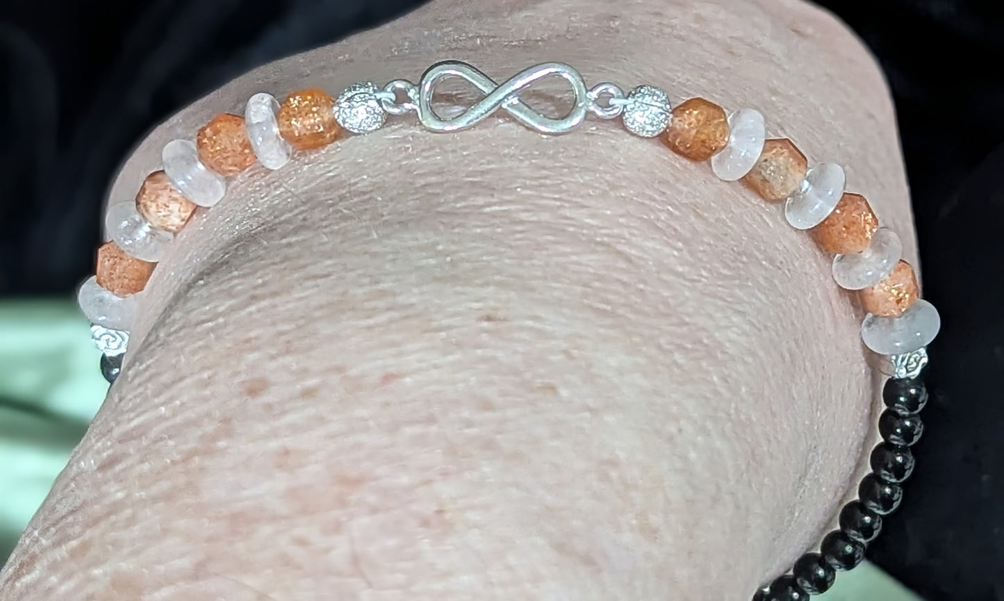 Sunstone and Rose Quartz Bracelet