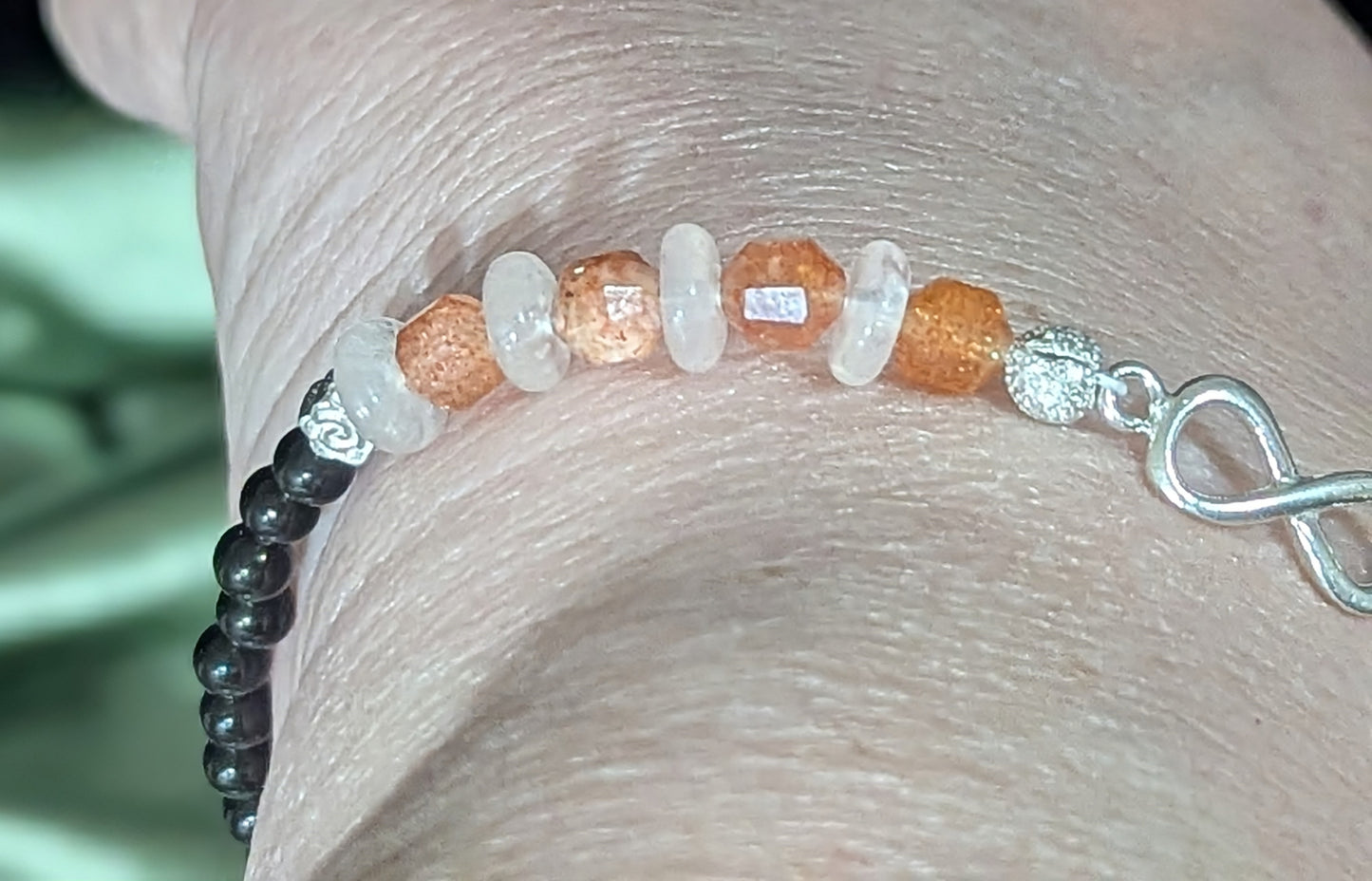 Sunstone and Rose Quartz Bracelet