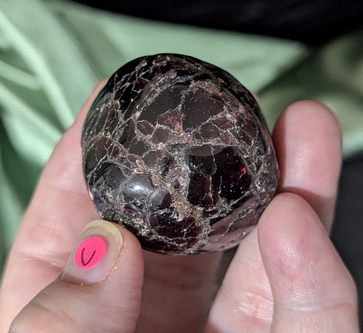 Tumbled Garnet Palm Stone