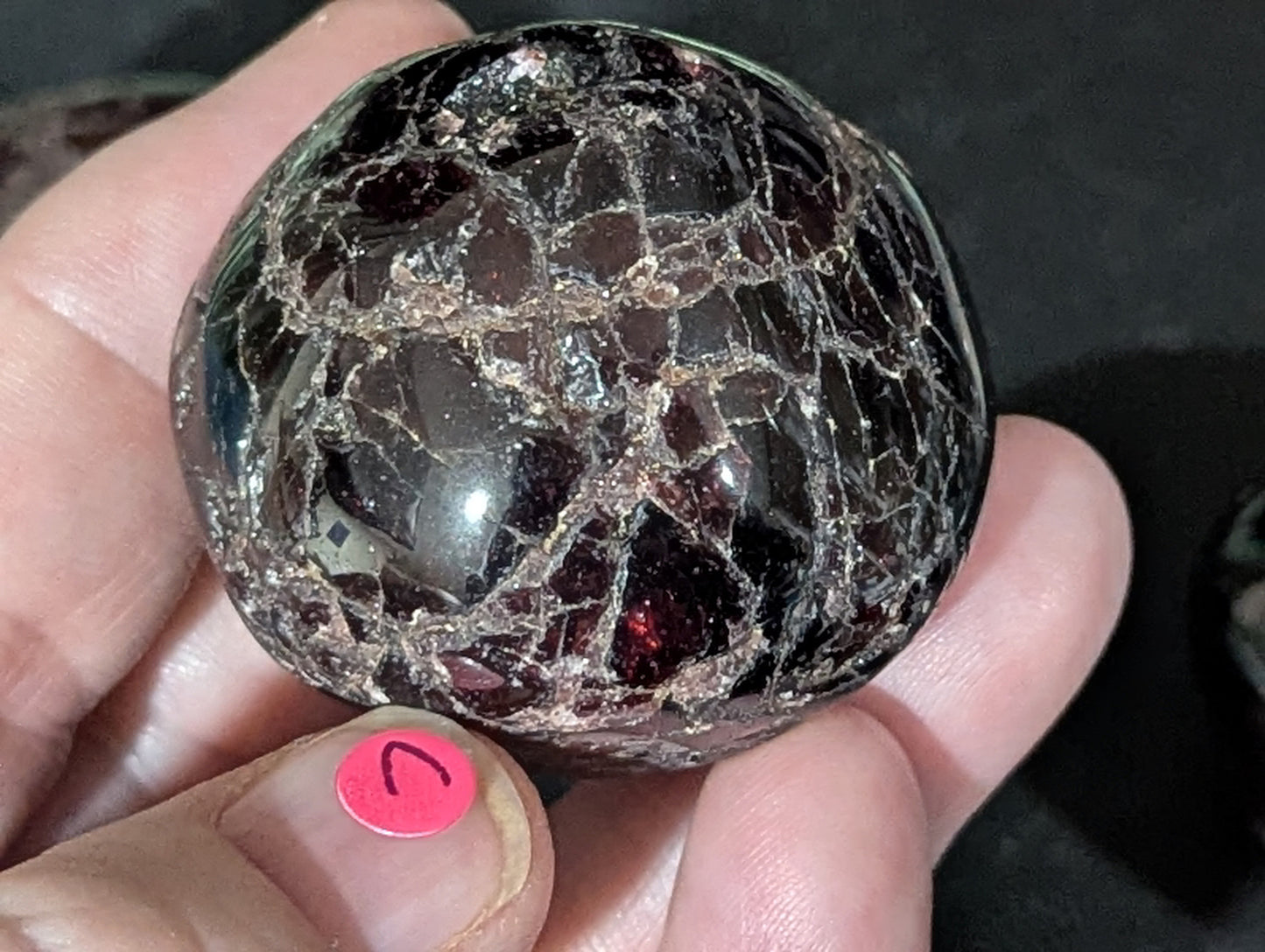 Tumbled Garnet Palm Stone