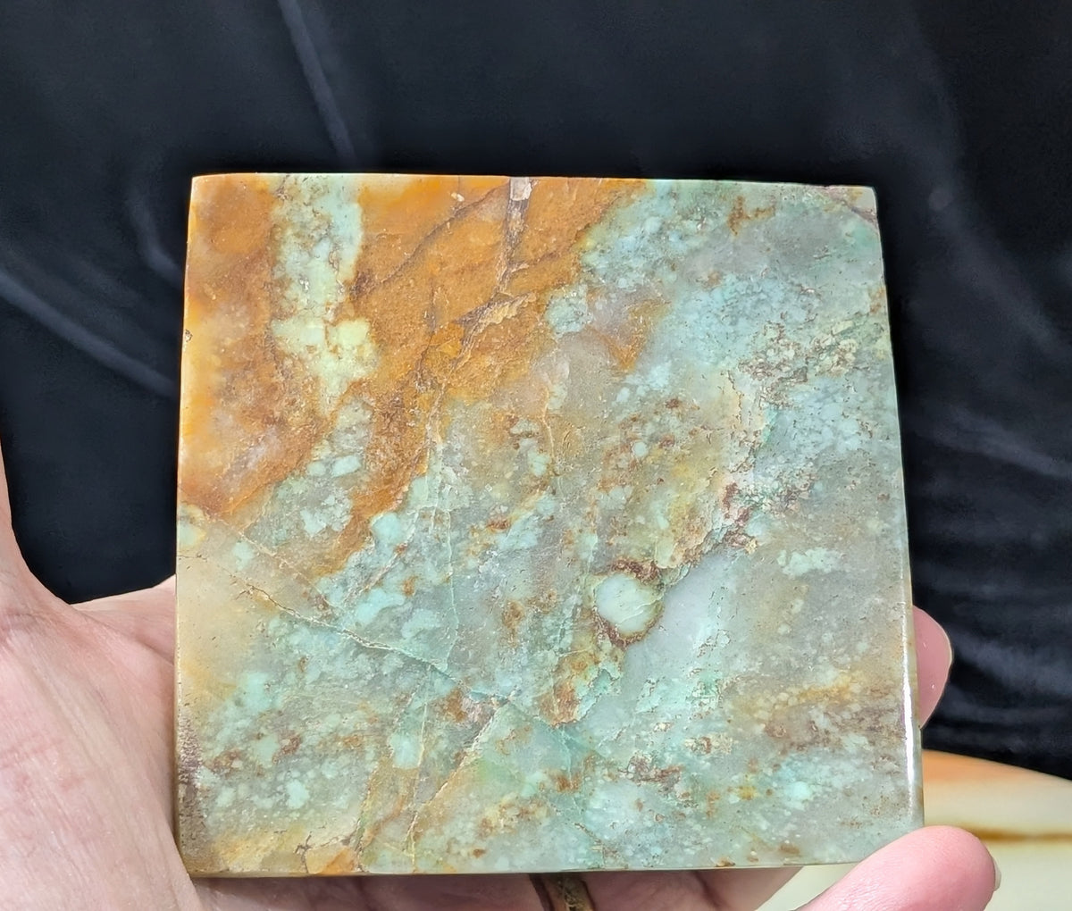Turquoise in Quartz Pyramid