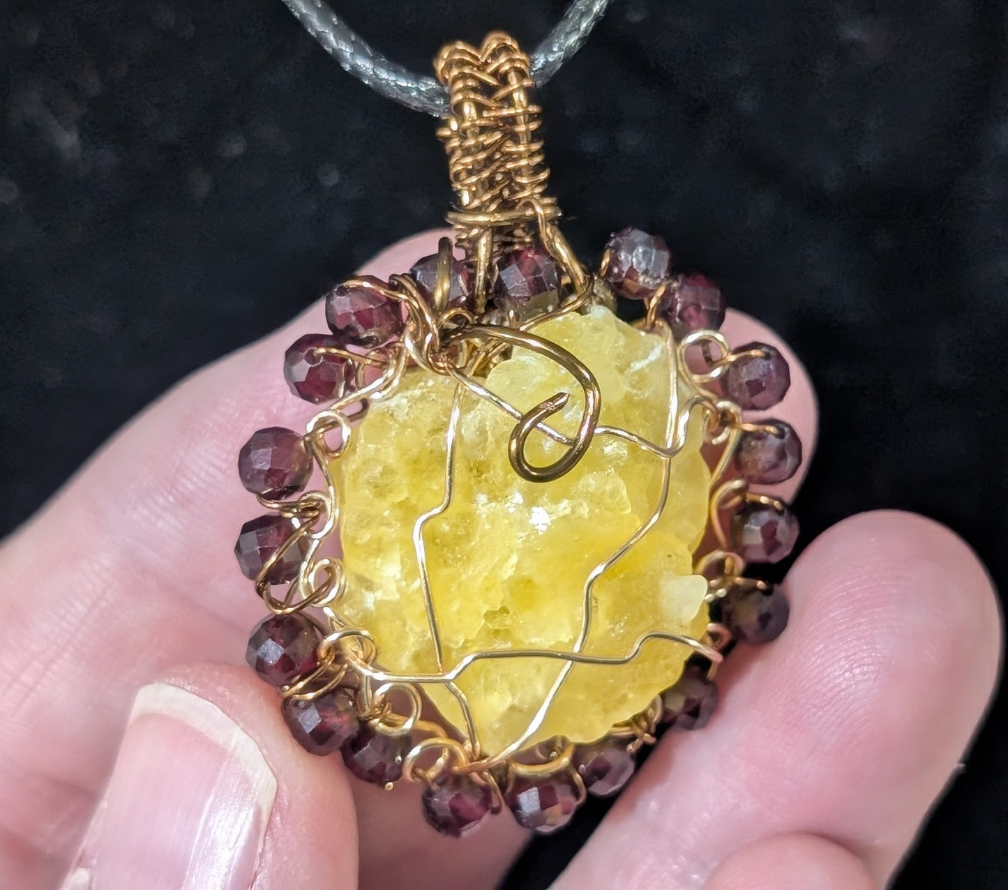 Wire Wrapped Brucite Pendant