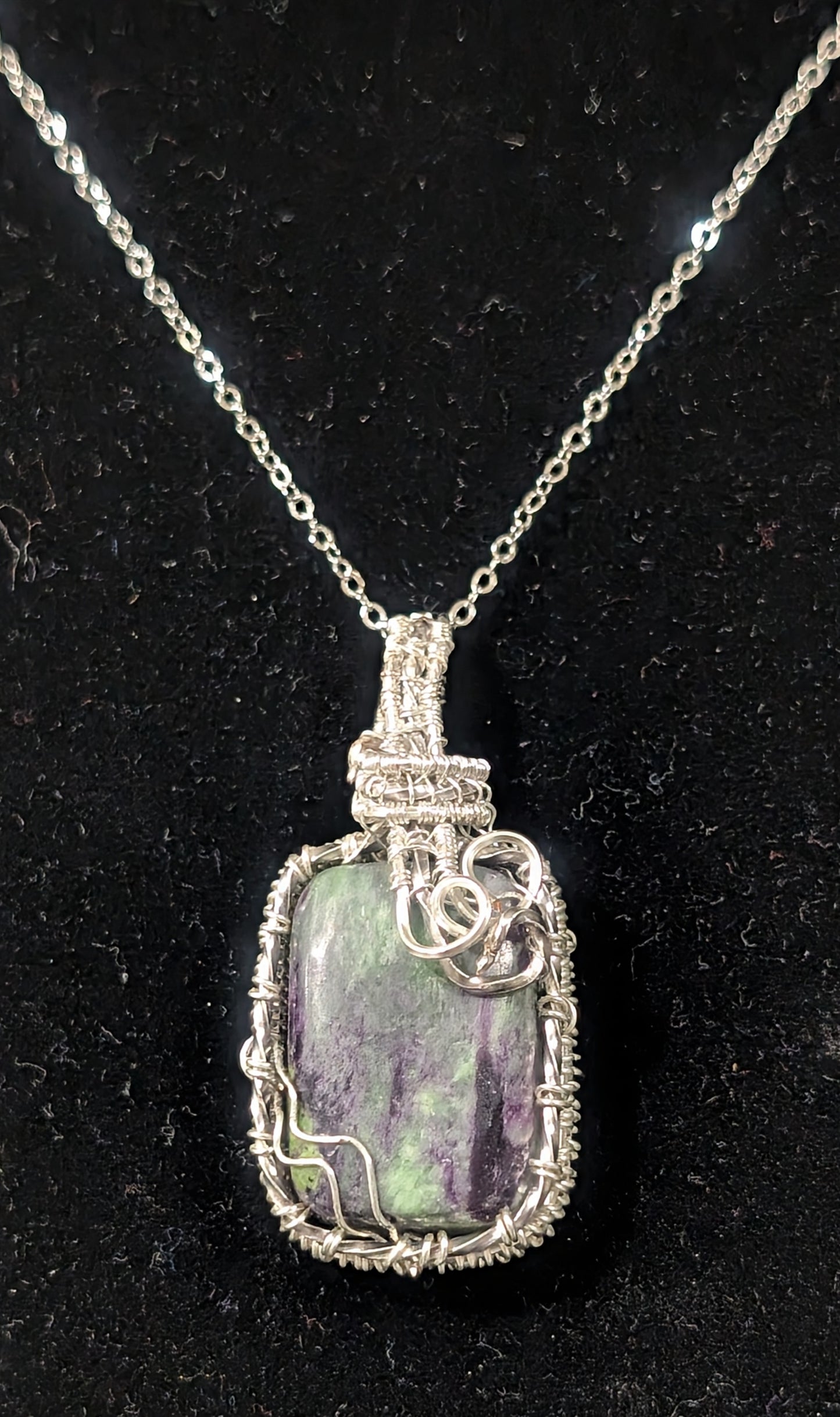 Wire Wrapped Kammererite Pendant