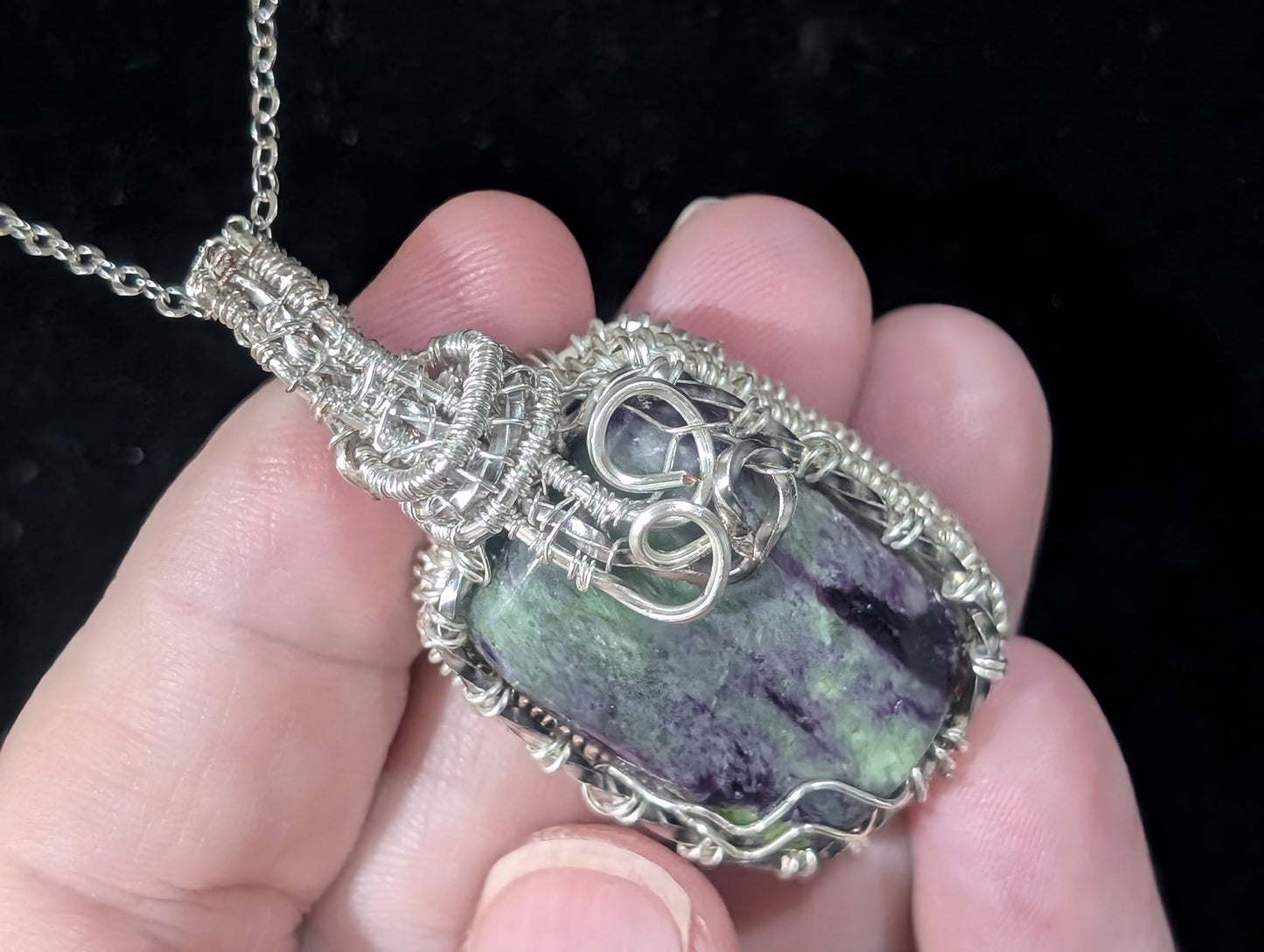 Wire Wrapped Kammererite Pendant