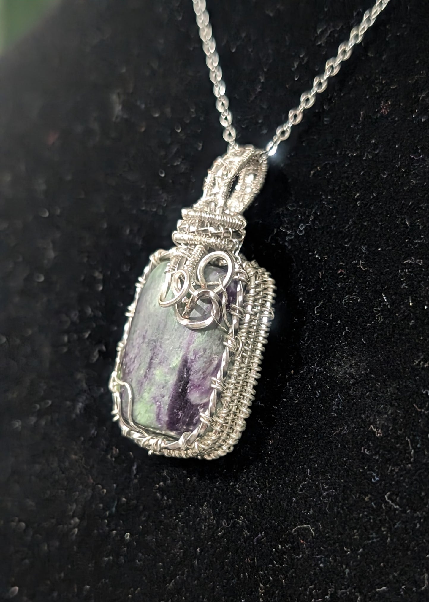 Wire Wrapped Kammererite Pendant