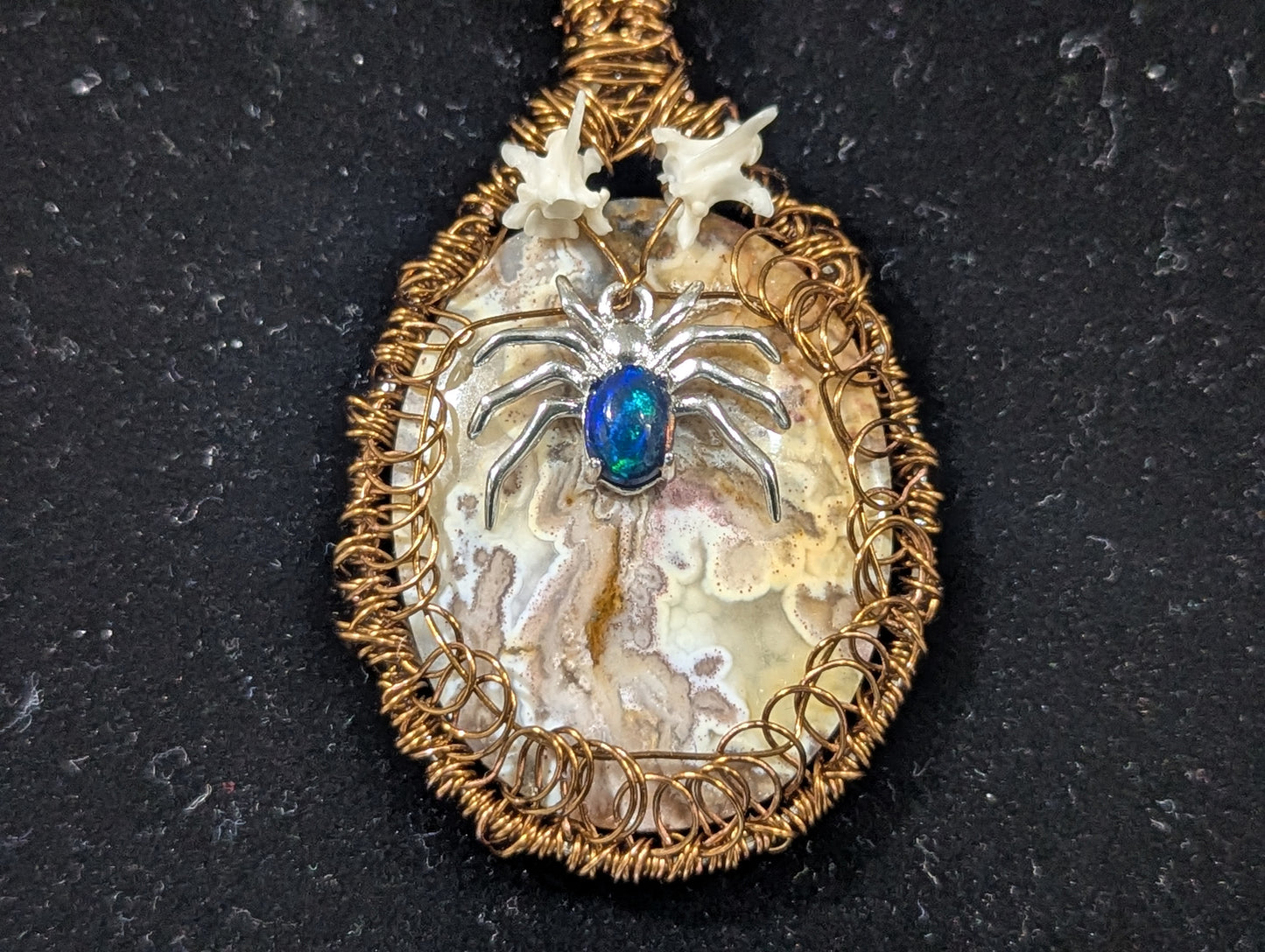 Wire Wrapped Moss Agate Pendant