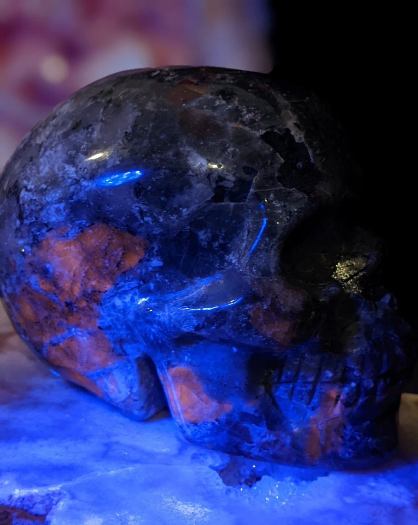 Hand Carved Yooperlite Skull ~ Glowing Crystal Skull