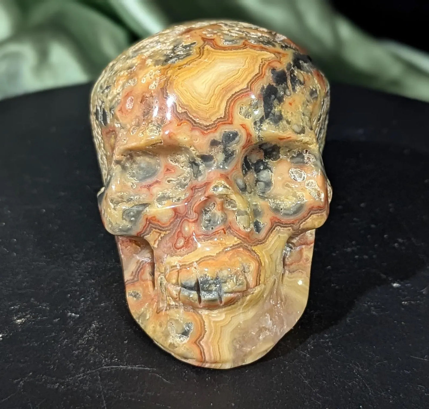 Crazy Lace Agate Skull
