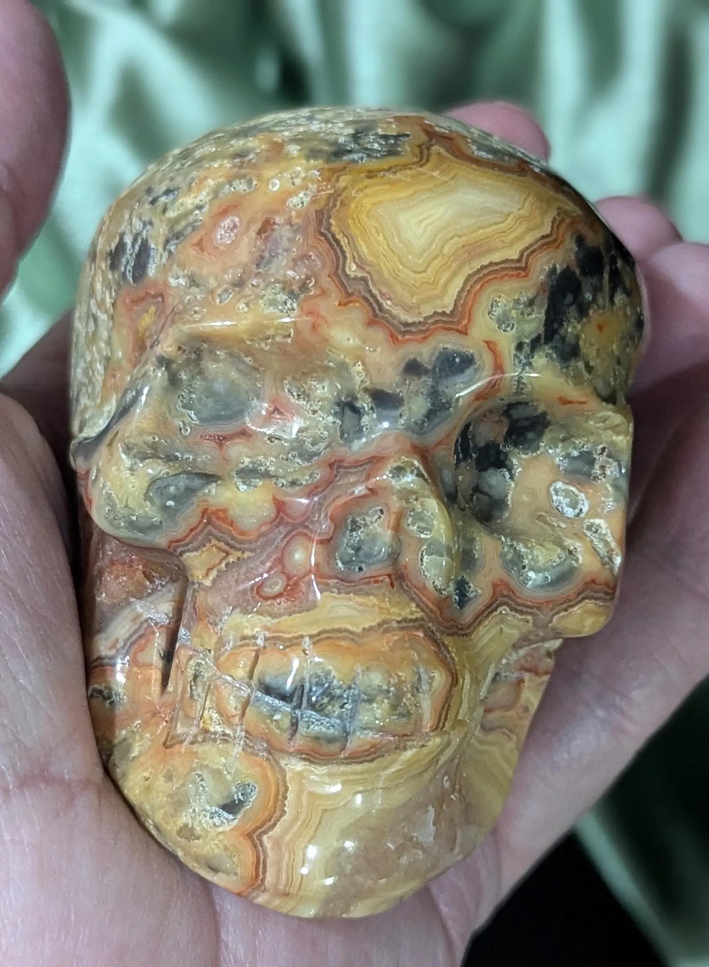 Crazy Lace Agate Skull