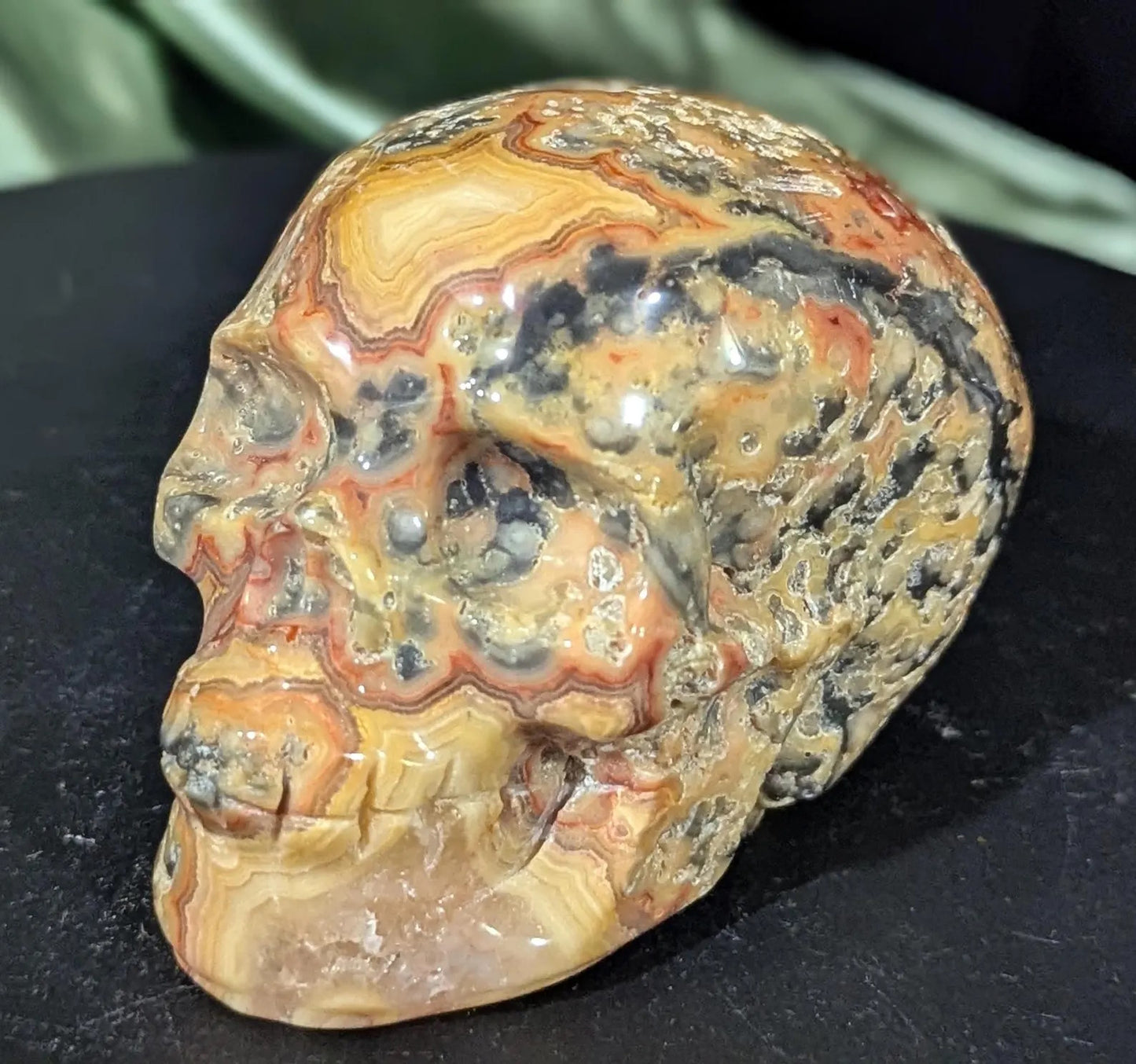 Crazy Lace Agate Skull