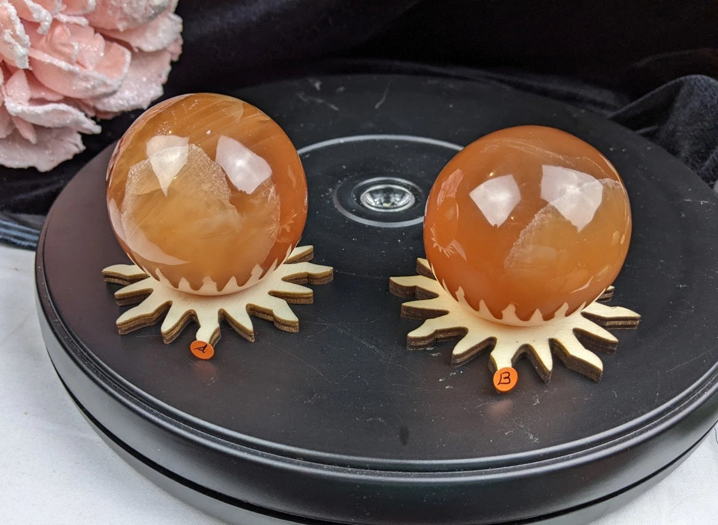 Honey Calcite Spheres