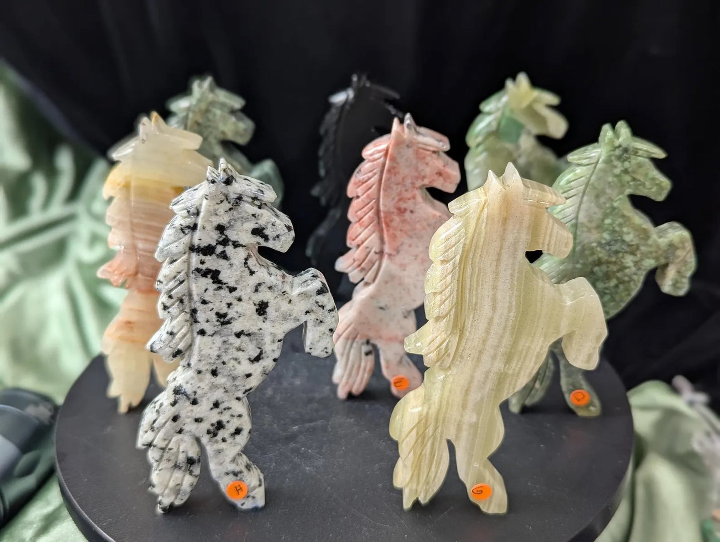 Crystal Jumping Horse Figurines ~ Crystal Horse Carving