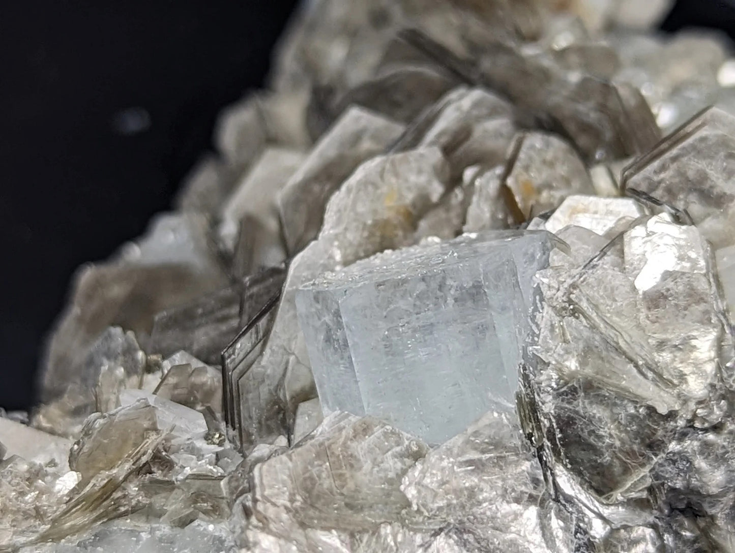 Raw Aquamarine with Muscovite Specimen ~ Aquamarine in Matrix